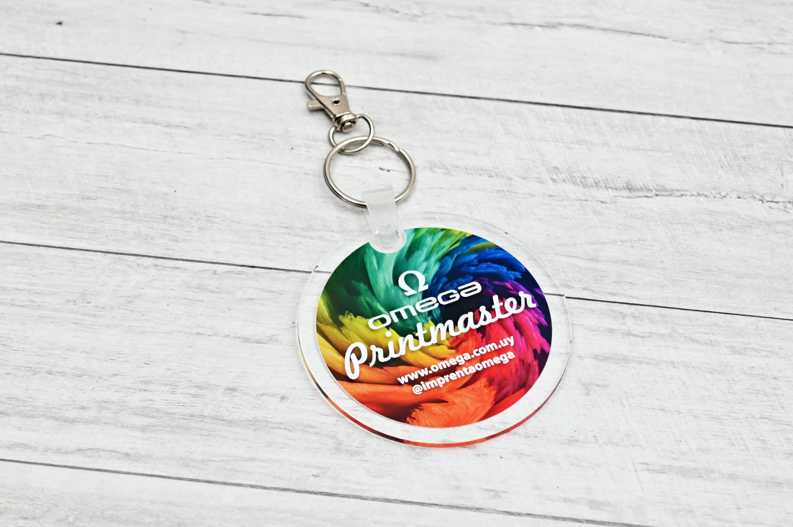llavero acrilico personalizado omega printmaster impresion digital alta calidad