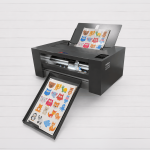 Sysform LC-350Pro cortadora digital servoasistida para etiquetas y stickers con alimentación automática y sistema de corte Kiss Cut de alta precisión.
