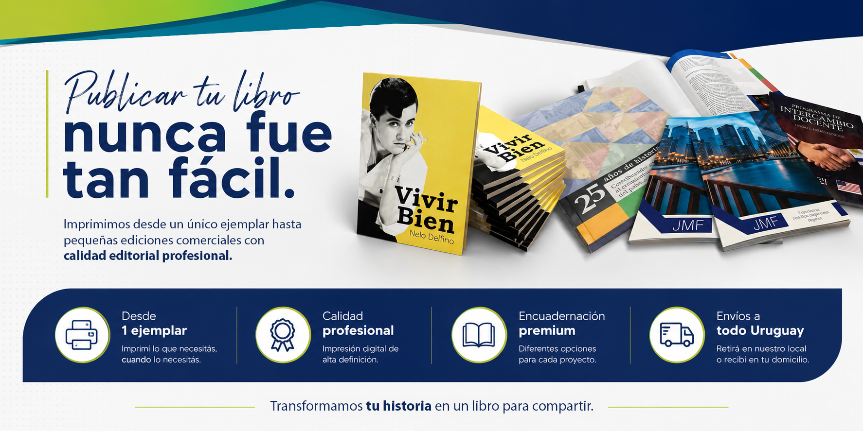 Libros impresos por Imprenta Omega bajo demanda con portadas personalizadas y terminaciones profesionales.