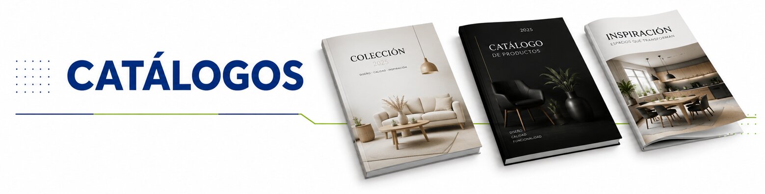 Catálogos corporativos y comerciales con encuadernación de lomo cuadrado.