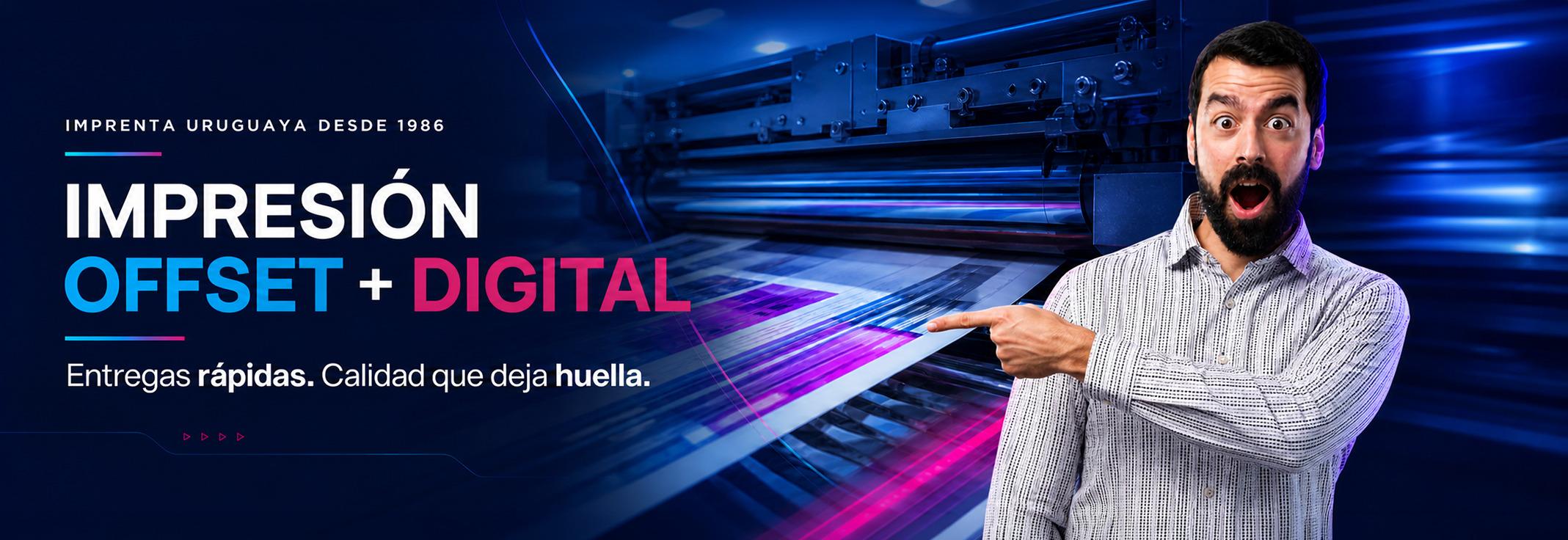 Servicio de impresión offset y digital de Imprenta Omega para empresas, comercios y editoriales, con tecnología de última generación, alta calidad y entregas rápidas en Uruguay.